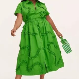 Kate Spade Green Pleated Midi Sundress